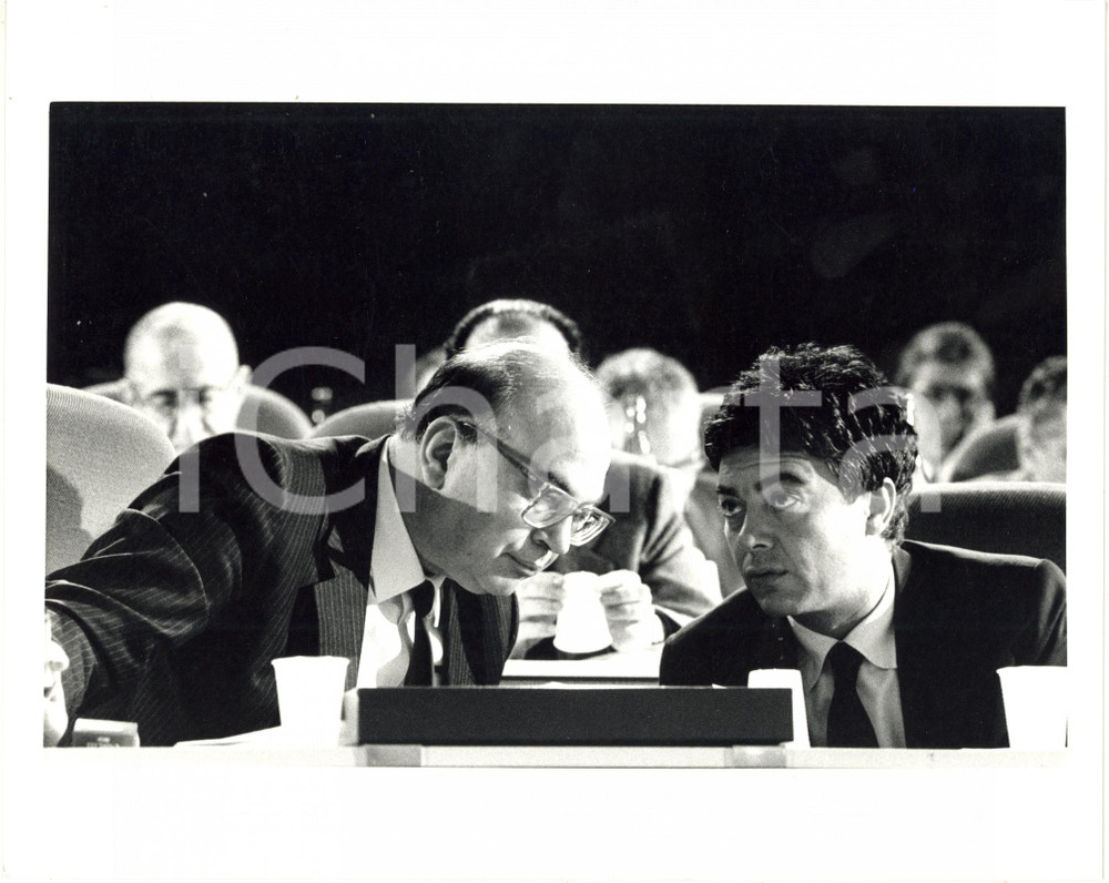 Fotografia d epoca originale 1987 RIMINI 44° Congresso PSI  Bettino CRAXI con Claudio MARTELLI 3 Foto 1
