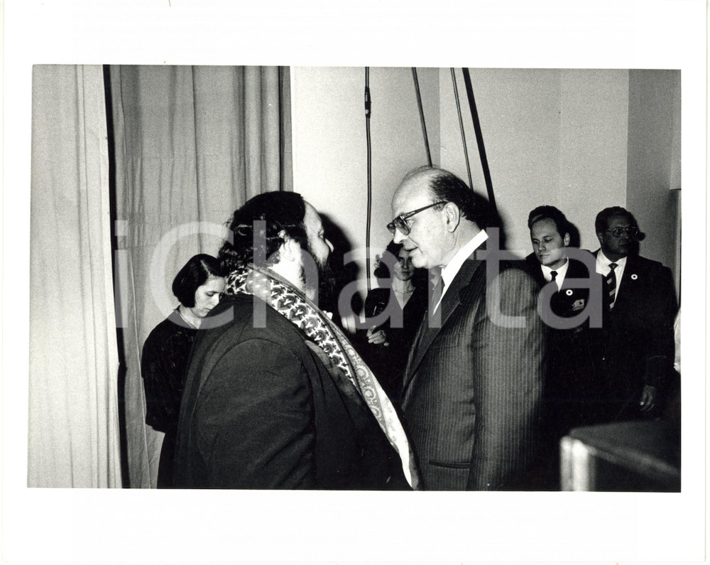 1987 RIMINI TEATRO NOVELLI Luciano PAVAROTTI e Bettino CRAXI *Foto 25x20 cm