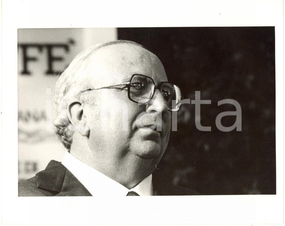 Fotografia d epoca originale 1985 ca ITALIA POLITICA  PRI Ritratto di Giovanni SPADOLINI Foto 25x20 cm 1