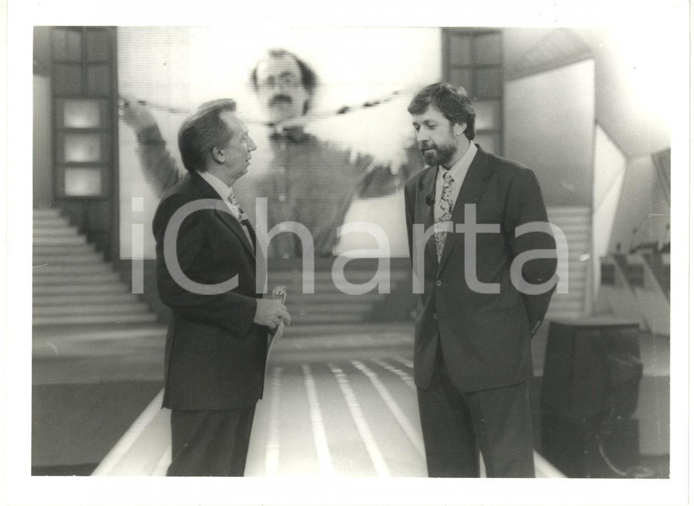 1993 CANALE5 "Telemike" Mike BONGIORNO con il campione Giulio MARLIA (2) *Foto 