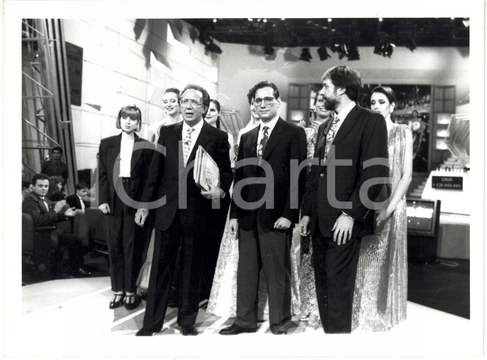 Fotografia d epoca originale 1993 TELEMIKE  Mike BONGIORNO con i campioni Giulio MARLIA e Antonio CAVA 3 1