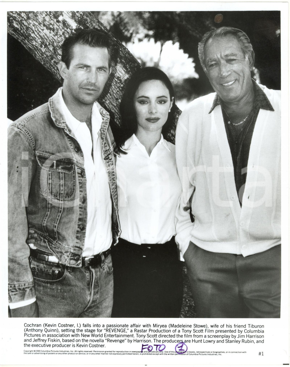1990 CINEMA Film "Revenge" - Anthony QUINN Kevin COSTNER Madeleine STOWE *Foto