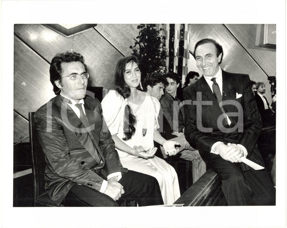 Fotografia d epoca originale 1987 FESTIVAL DI SANREMO  Al BANO Romina POWER Pippo BAUDO dietro le quinte 1