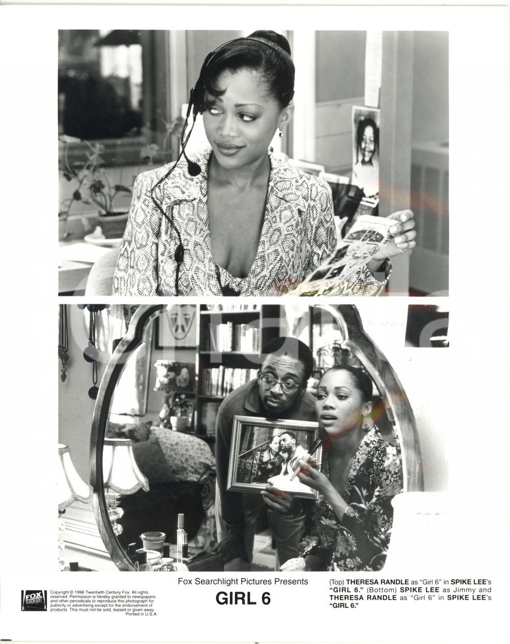 Fotografia d epoca originale 1996 CINEMA Film Girl 6  Theresa RANDLE e Spike LEE Foto 20x25 cm 1