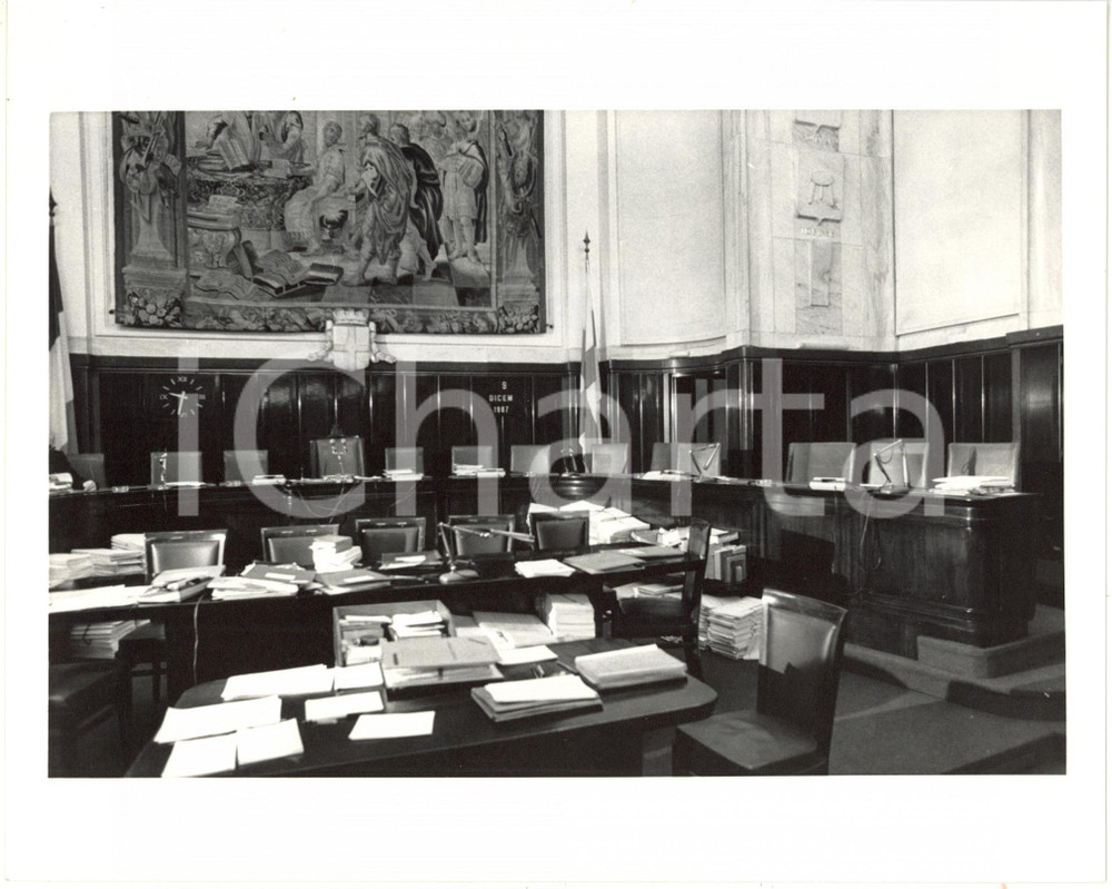 Fotografia d epoca originale 1987 MILANO PALAZZO MARINO  Aula del Consiglio comunale 1 Foto 25x20 cm 1