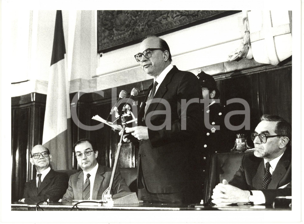 Fotografia d epoca originale 1985 MILANO PALAZZO MARINO  Bettino CRAXI Carlo TOGNOLI Enzo VITALI 2 Foto 1