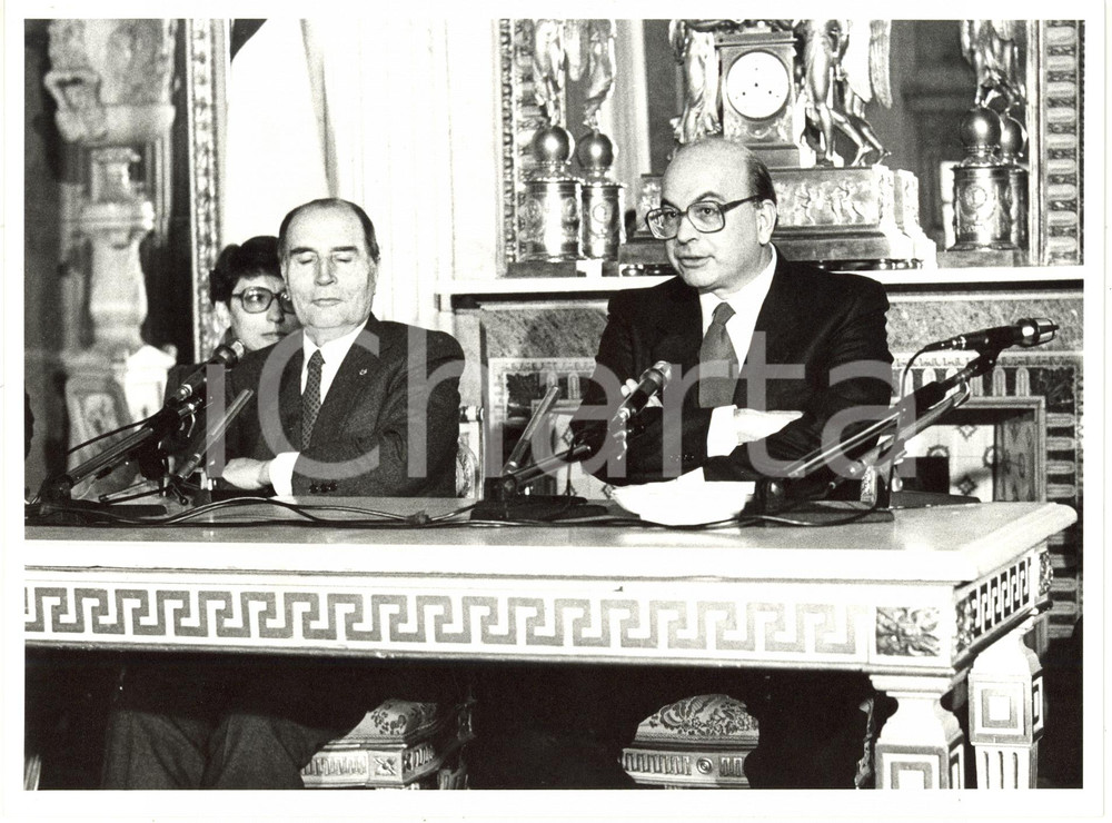 1984 MILANO POLITICA Incontro tra François MITTERRAND e Bettino CRAXI (3) *Foto
