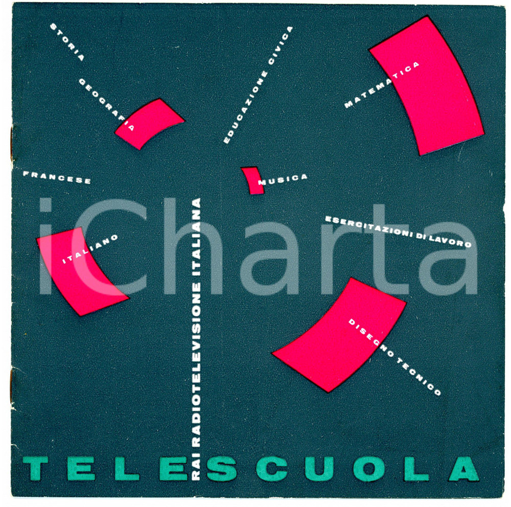 1960 ca RADIO TELEVISIONE ITALIANA TELESCUOLA Libretto pubblicitario ILLUSTRATO