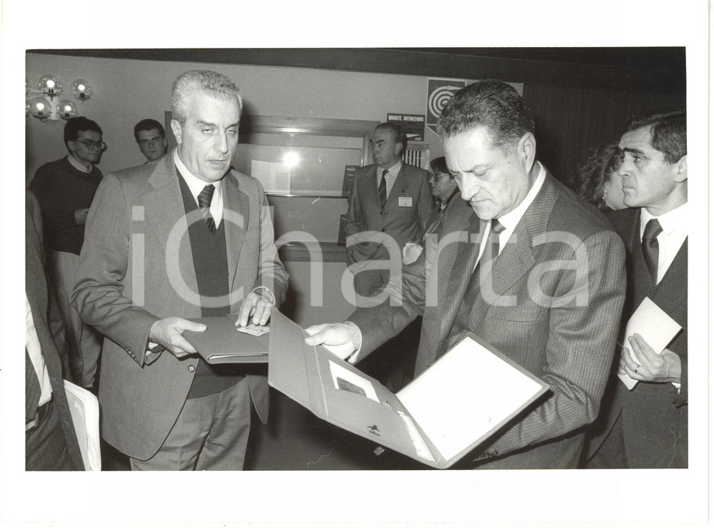 1986 MILANO Umberto MARINO Pietro PADULA al convegno BREDA Uomini e tecnologie 1