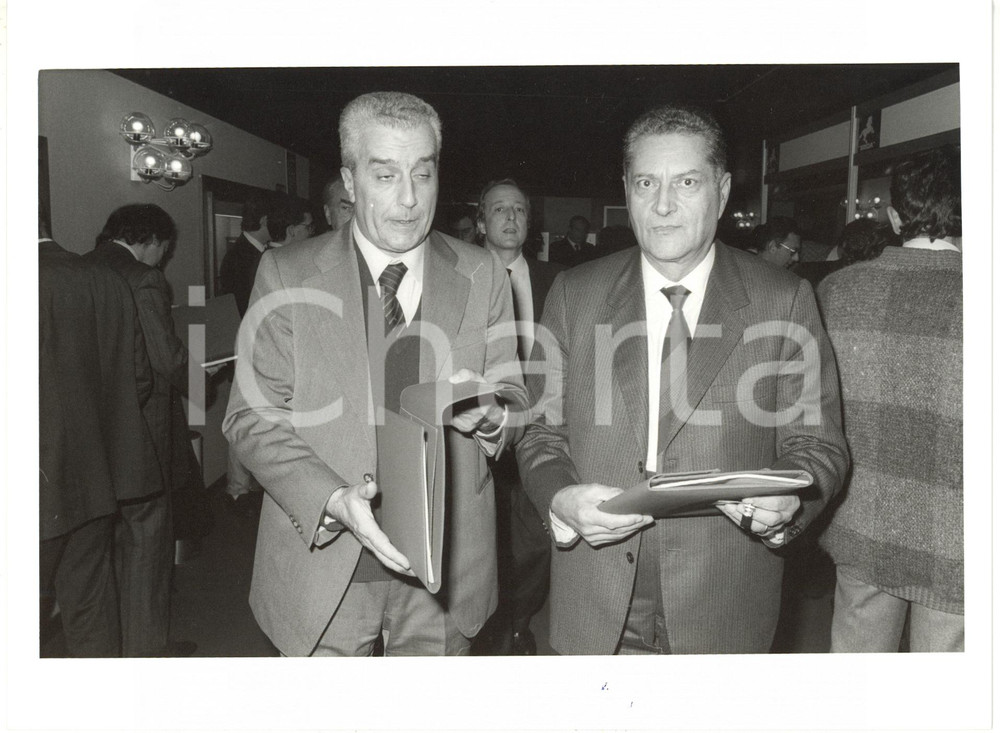 1986 MILANO Umberto MARINO Pietro PADULA al convegno BREDA Uomini e tecnologie 2
