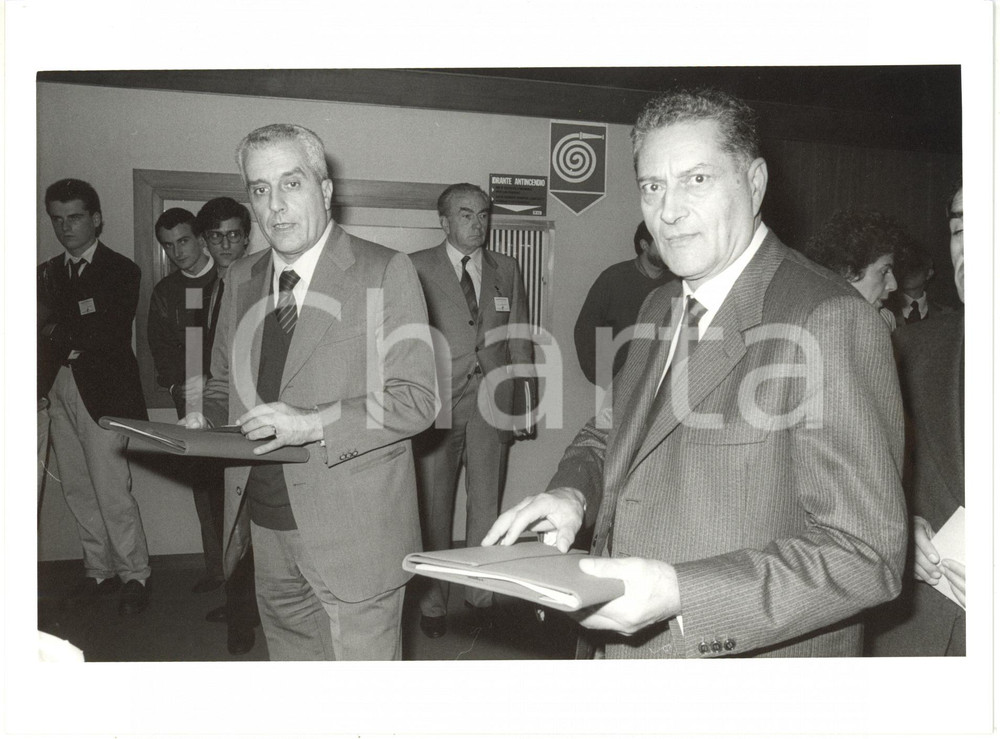 1986 MILANO Umberto MARINO Pietro PADULA al convegno BREDA Uomini e tecnologie 3