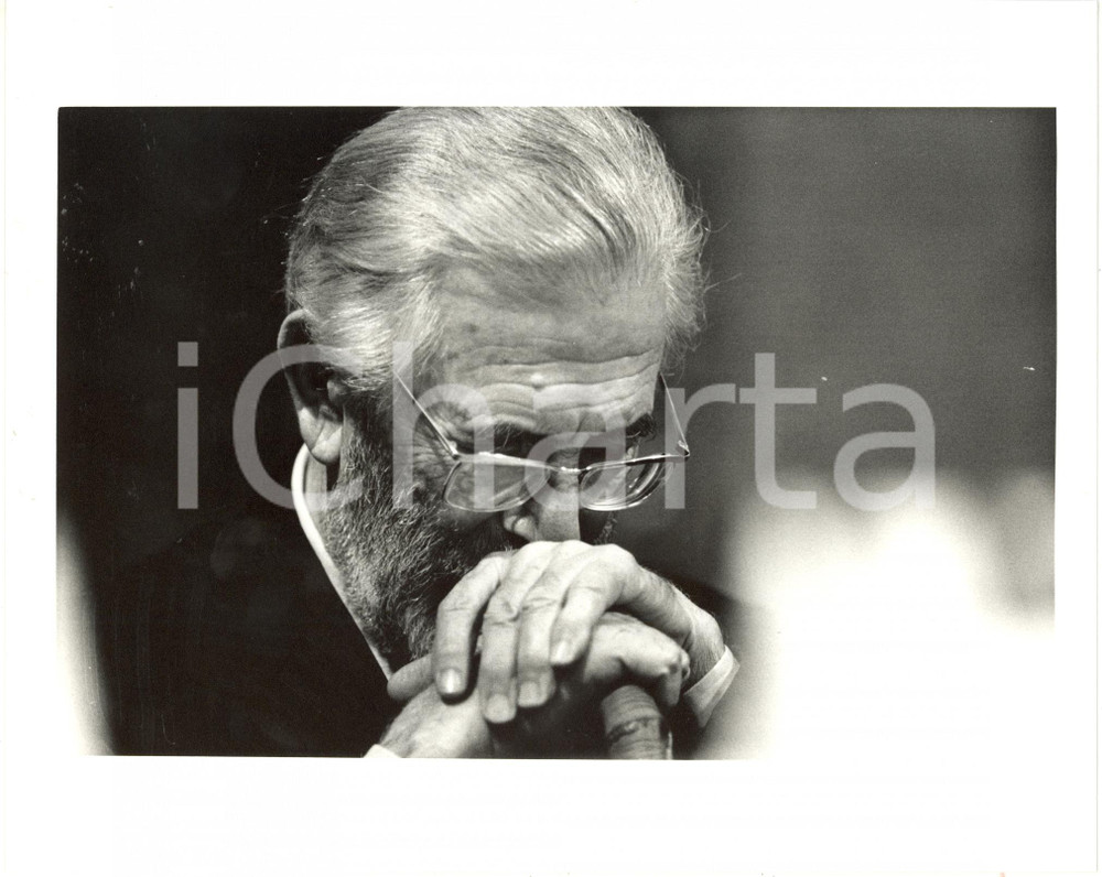 1985 ca ITALIA COSTUME - Mario SOLDATI - Ritratto dello scrittore (1) Foto 25x20