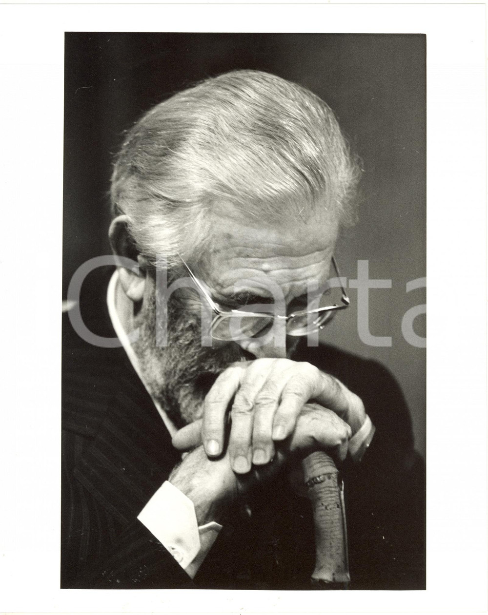 1985 ca ITALIA COSTUME - Mario SOLDATI - Ritratto dello scrittore (2) Foto 20x25