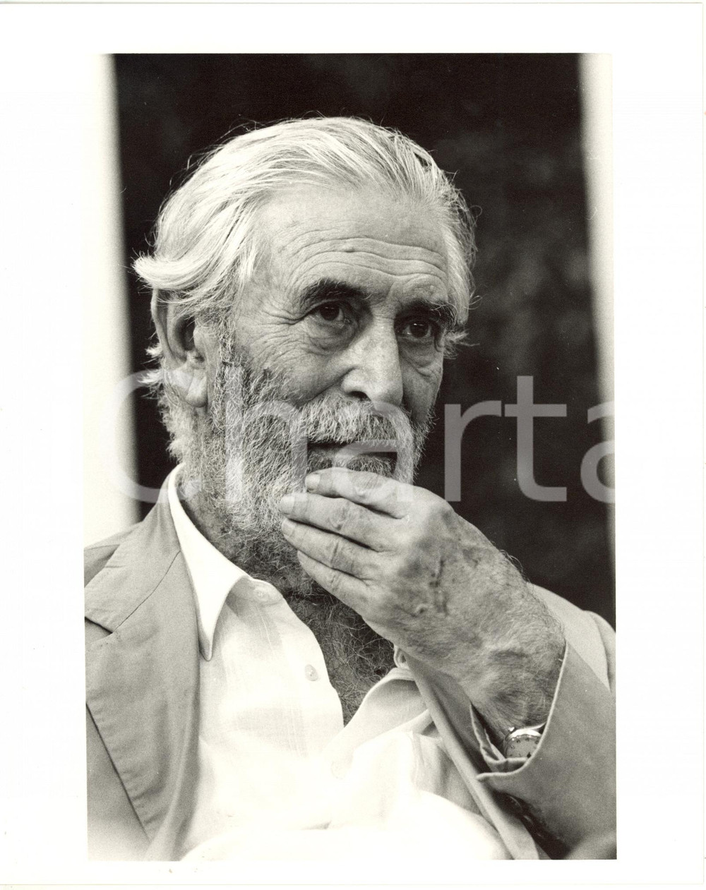 1985 ca PIETRASANTA (LU) - Mario SOLDATI al Caffè de La Versiliana - Ritratto 