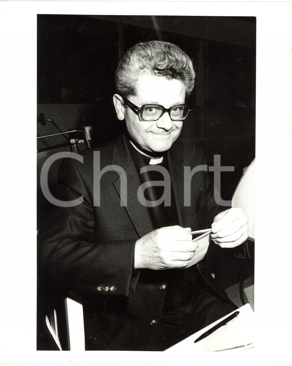 1985 ca ITALIA COSTUME - Ritratto di don Giuseppe GIUBERTI - Foto 20x25 cm
