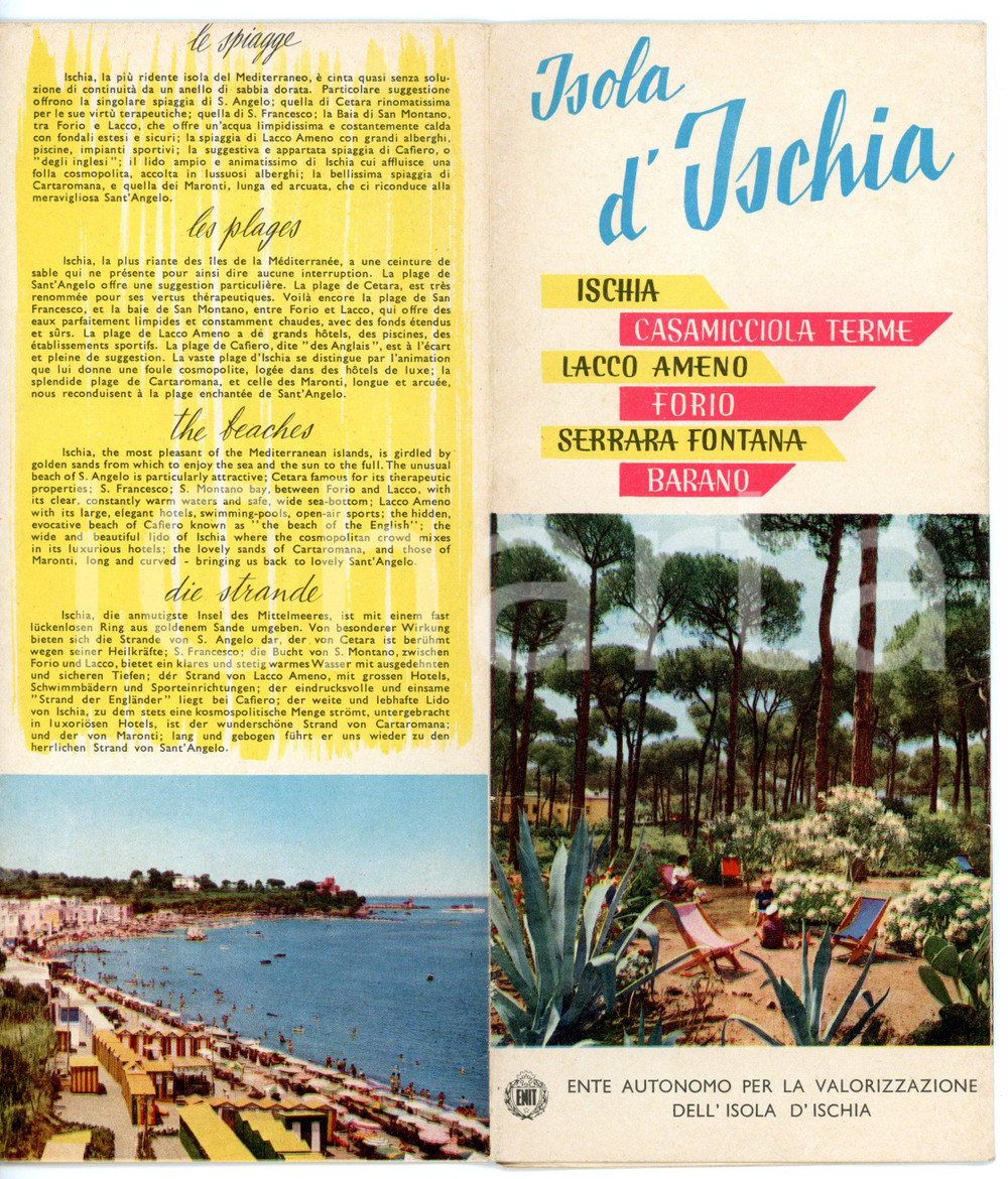 1965 ca ISOLA D'ISCHIA Lacco Ameno - Serrara Fontana - Barano - Pieghevole