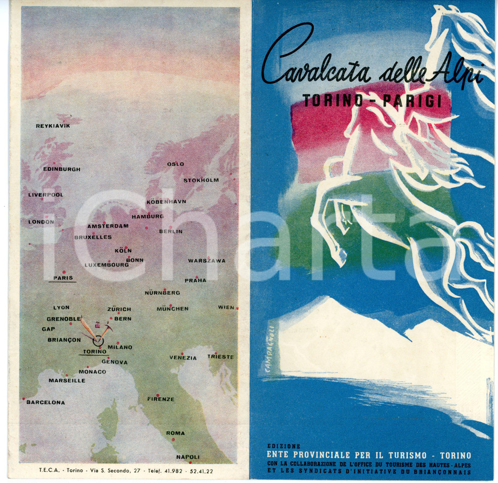1965 ca TORINO-PARIGI Cavalcata delle Alpi - Centri invernali di MONTEGINEVRO