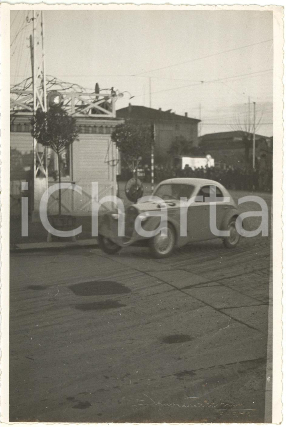 1940 ca PARMA - Gara automobilistica con FIAT 500 TOPOLINO - Foto 12x17
