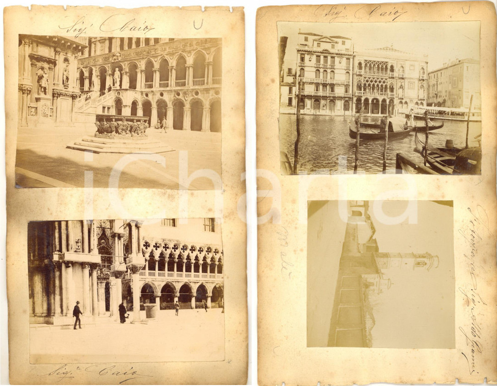 1900 ca VENEZIA Palazzo Ducale e Canal Grande - Veduta di campagna - 4 foto