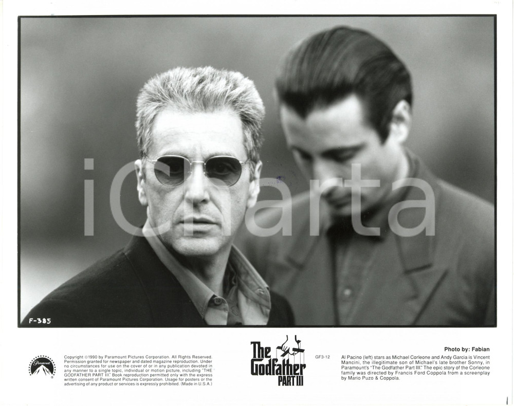 1990 CINEMA The Godfather: Part III Al PACINO Andy GARCIA in una scena del film