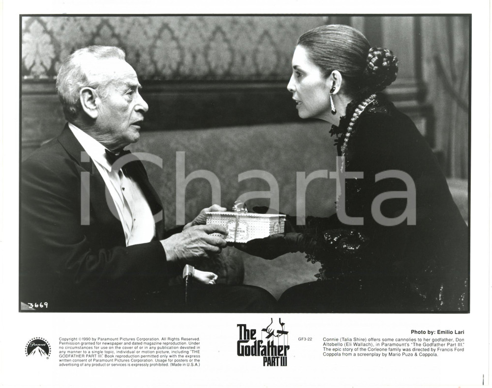 1990 CINEMA "The Godfather: Part III" - Eli WALLACH Talia SHIRE sul set del film