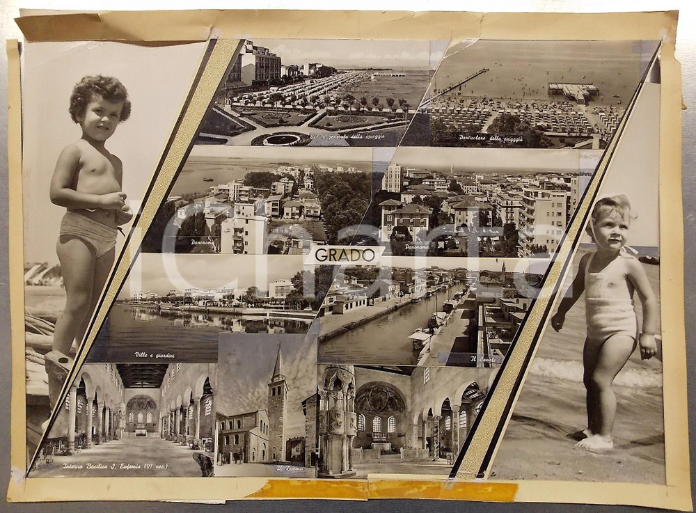 1960 ca GRADO (GO) Vedutine - Bozzetto preparatorio per cartolina 47x35 cm