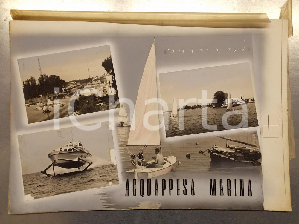 1960 ca ACQUAPPESA (CS) Barche a vela *Bozzetto preparatorio per cartolina 45x30