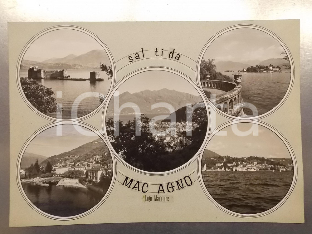 1960 ca MACCAGNO (VA) Barche a vela - Bozzetto preparatorio per cartolina 38x27