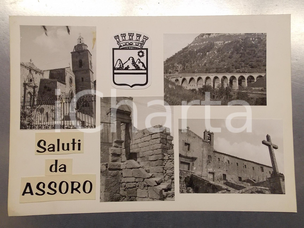 1960 ca ASSORO Basilica di SAN LEONE - Bozzetto preparatorio per cartolina 38x27