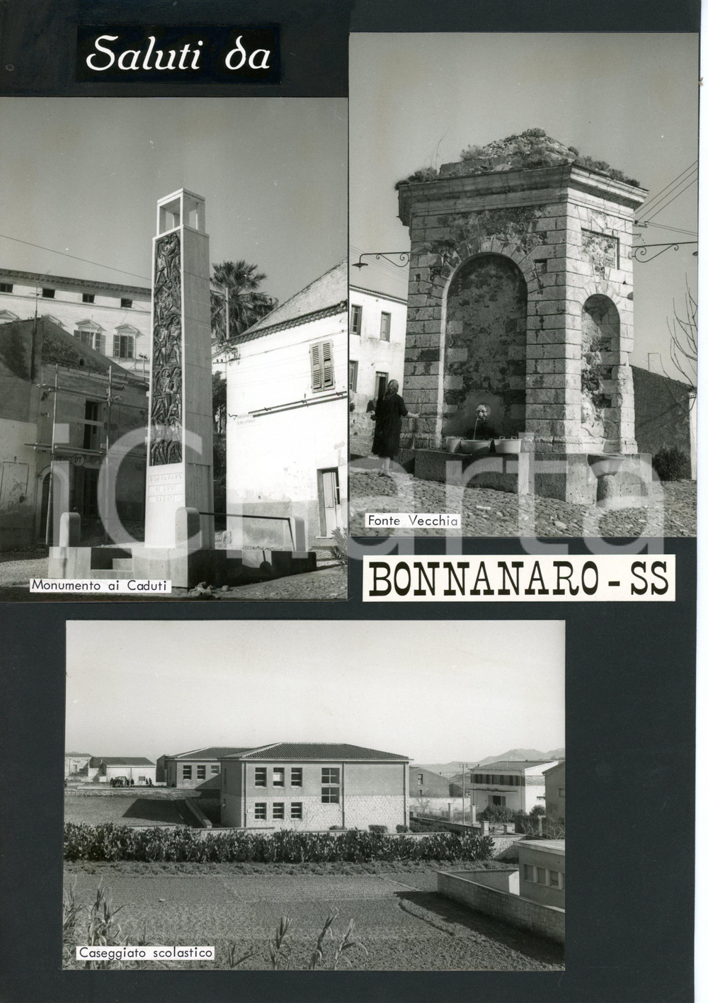 1960ca BONNANARO Donna alla FONTE VECCHIA *Bozzetto preparatorio cartolina 21x30