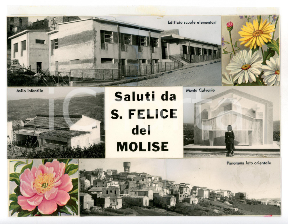 1960 ca SAN FELICE DEL MOLISE Monte Calvario *Bozzetto per cartolina 21x15 cm