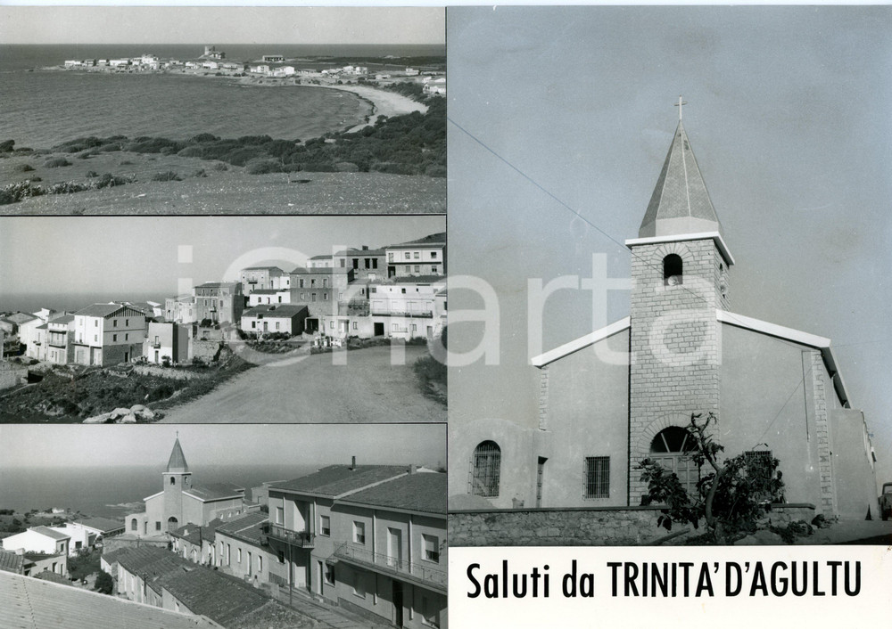 1960 ca TRINITÀ D'AGULTU (SS) Panorama *Bozzetto preparatorio cartolina 30x21 cm
