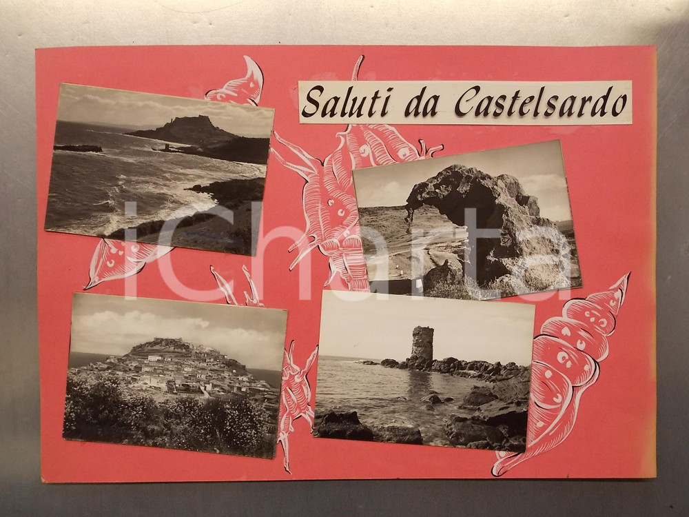 1960 ca CASTELSARDO Roccia dell'Elefante *Bozzetto preparatorio cartolina 43x30 