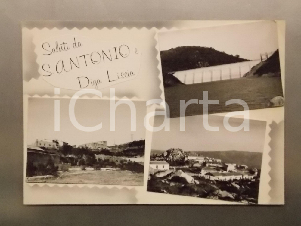 1960 ca SANT'ANTONIO DI GALLURA Diga Liscia *Bozzetto per cartolina 40x28 cm