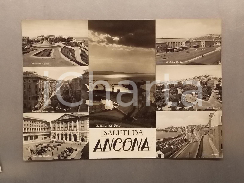 1960 ca ANCONA Stazione ferroviaria *Bozzetto preparatorio per cartolina 44x31