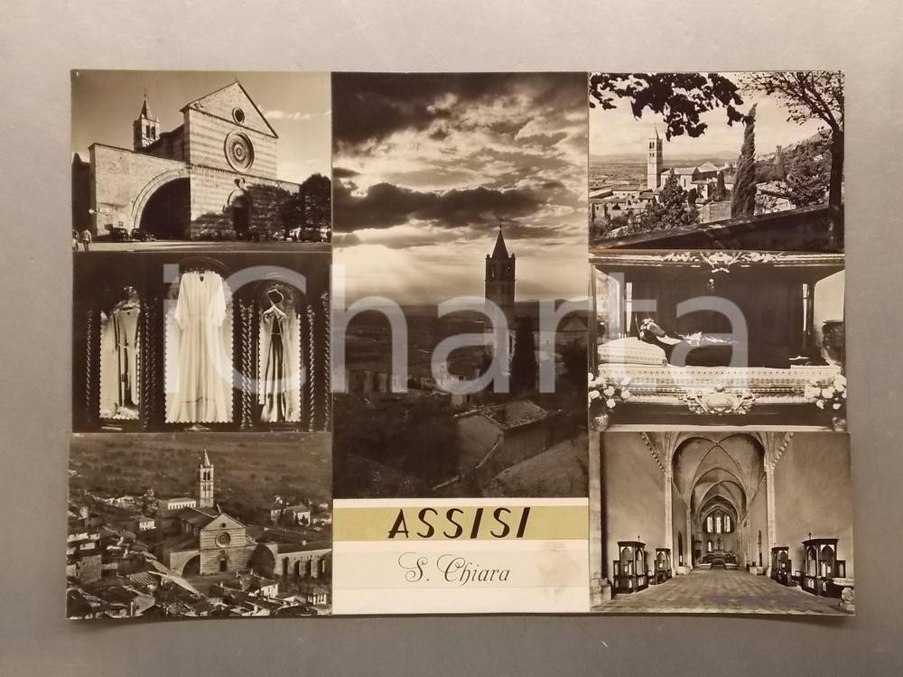 1960 ca ASSISI Basilica SANTA CHIARA *Bozzetto preparatorio per cartolina 45x30