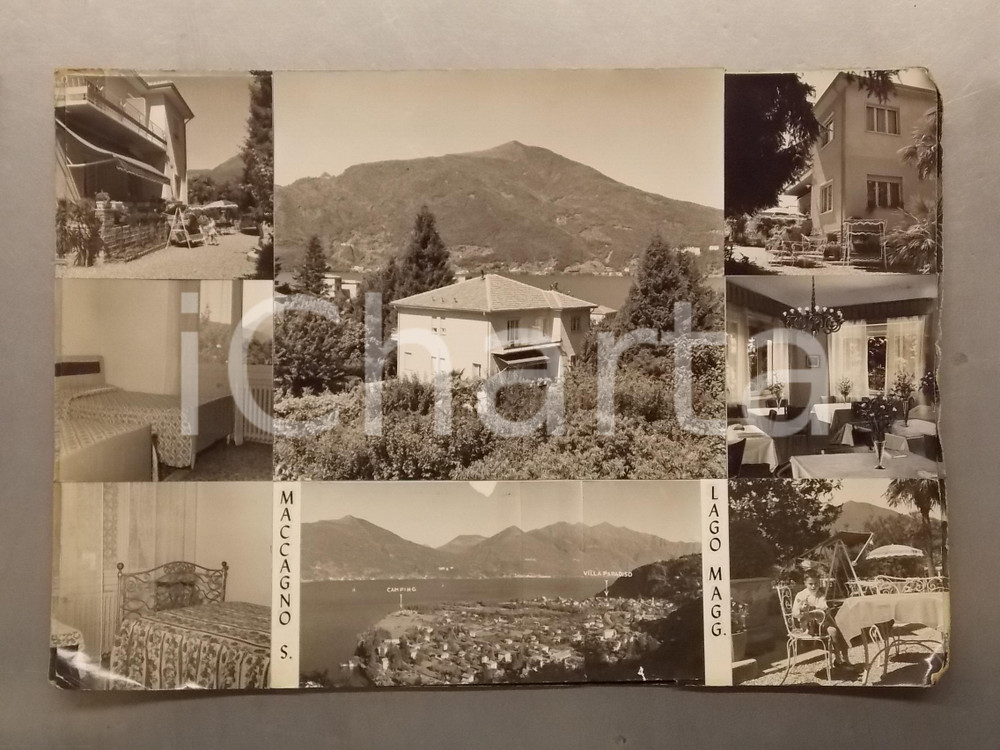 1960 ca MACCAGNO (VA) Villa Paradiso *Bozzetto preparatorio per cartolina 50x35