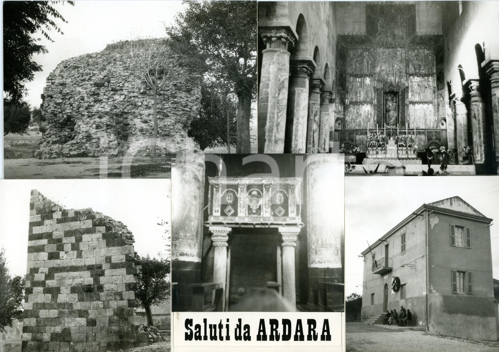 1960 ca ARDARA (SS) Castello Giudicale *Bozzetto preparatorio cartolina 30x21 cm
