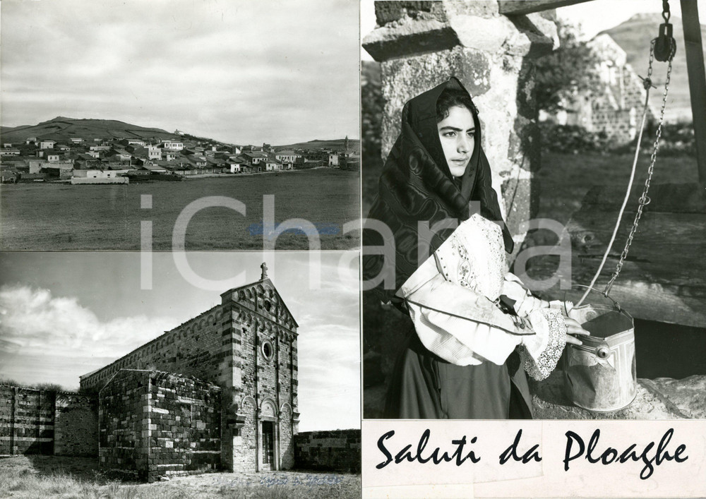 1960 ca PLOAGHE (SS) Donna in abito tradizionale *Bozzetto per cartolina 30x21