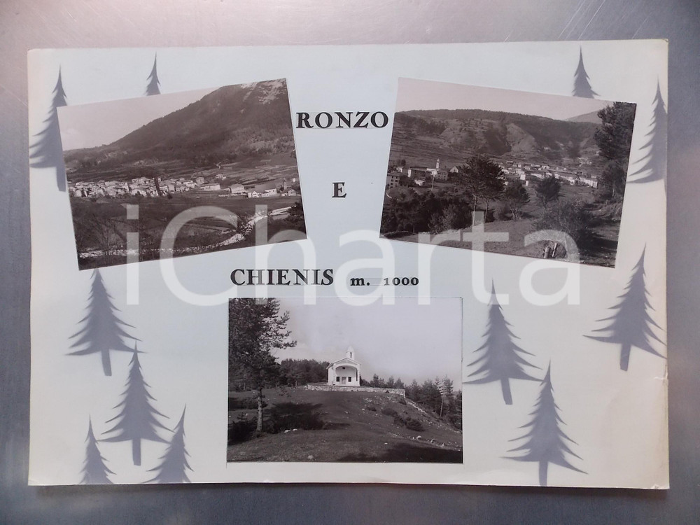 1960 ca RONZO-CHIENIS (TN) Panorama *Bozzetto preparatorio per cartolina 40x28