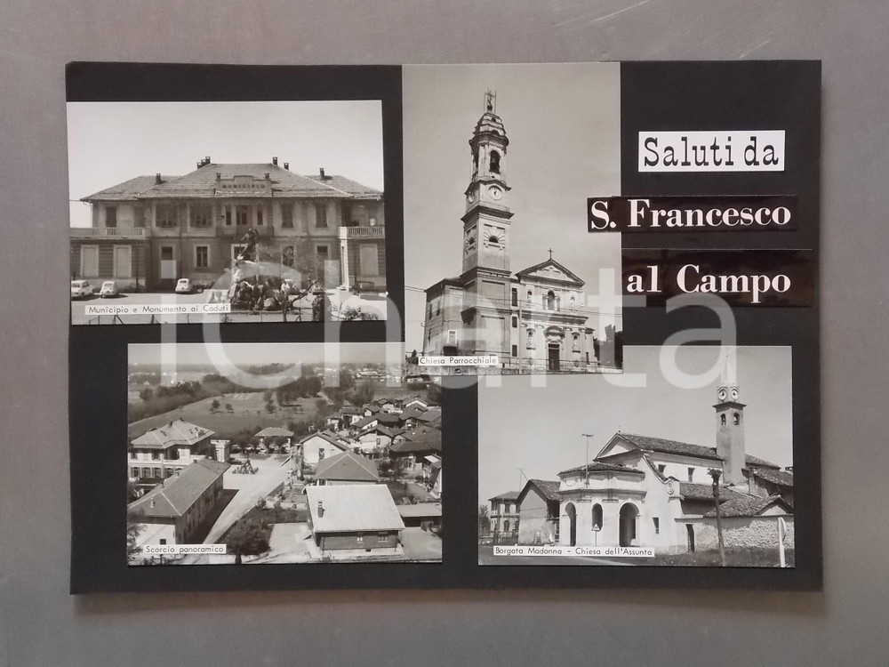 1960 ca SAN FRANCESCO AL CAMPO Borgata Madonna *Bozzetto per cartolina 35x25 cm