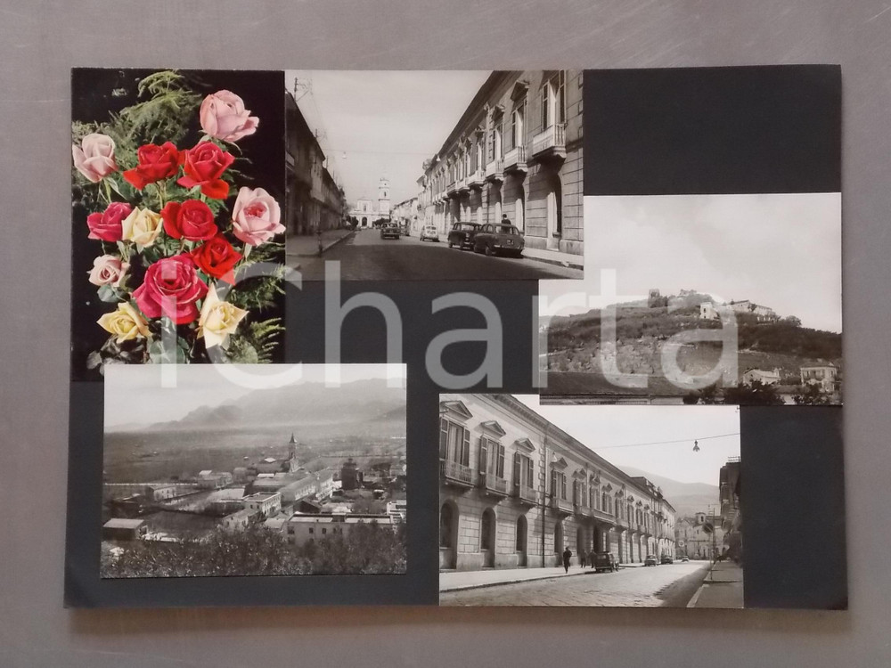 1960 ca AIROLA (BN) FIAT 850 in corso Montella *Bozzetto per cartolina 38x27 cm