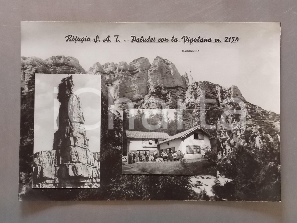 1960 ca ALTOPIANO VIGOLANA Rifugio SAT PALUDEI *Bozzetto per cartolina 40x28