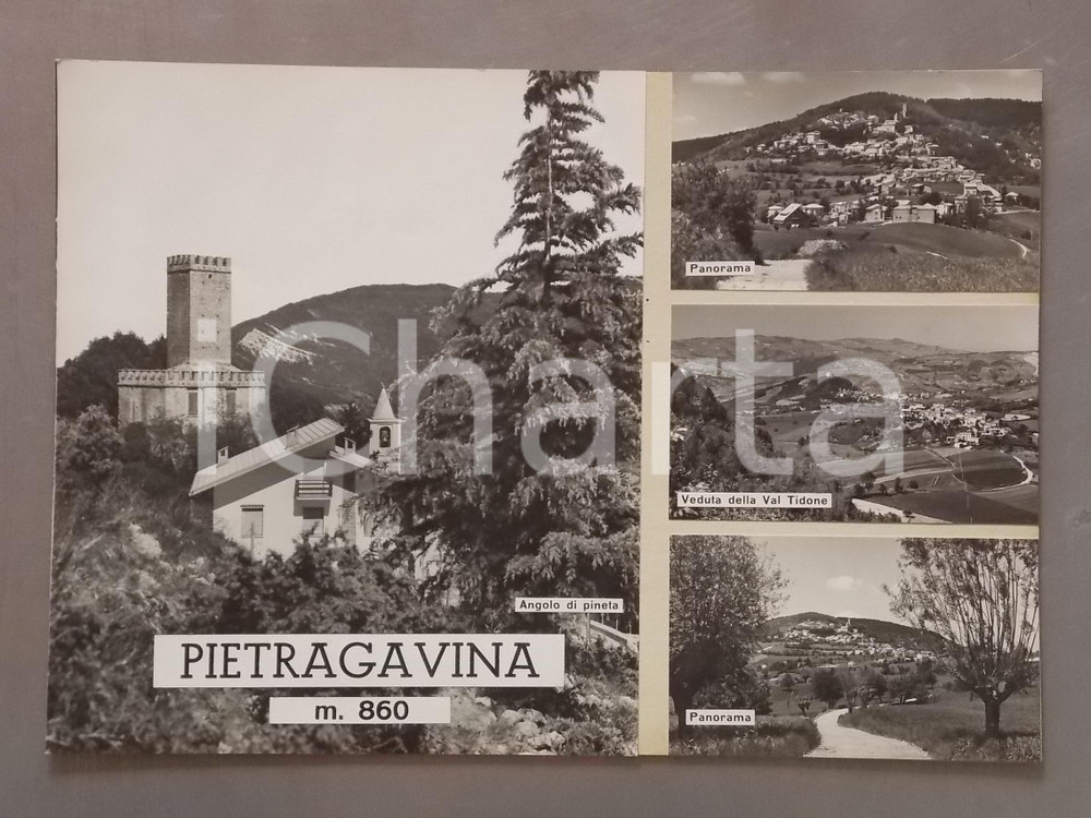 1960 ca VARZI - PIETRAGAVINA Veduta Val Tidone *Bozzetto per cartolina 38x27 cm
