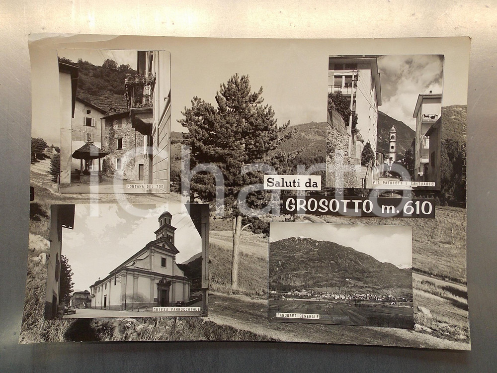 1960 ca GROSOTTO (SO) Scorcio di via Patrioti *Bozzetto per cartolina 45x30 cm