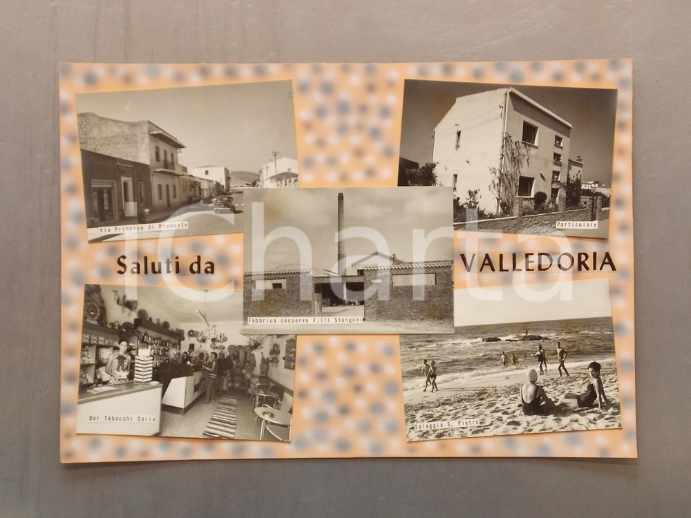 1960 ca VALLEDORIA (SS) Bar tabacchi DORIA *Bozzetto per cartolina 40x28 cm