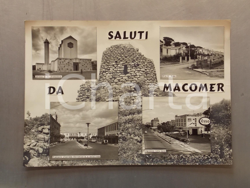 1960 ca MACOMER Motel AGIP e stazione di servizio *Bozzetto per cartolina 46x30