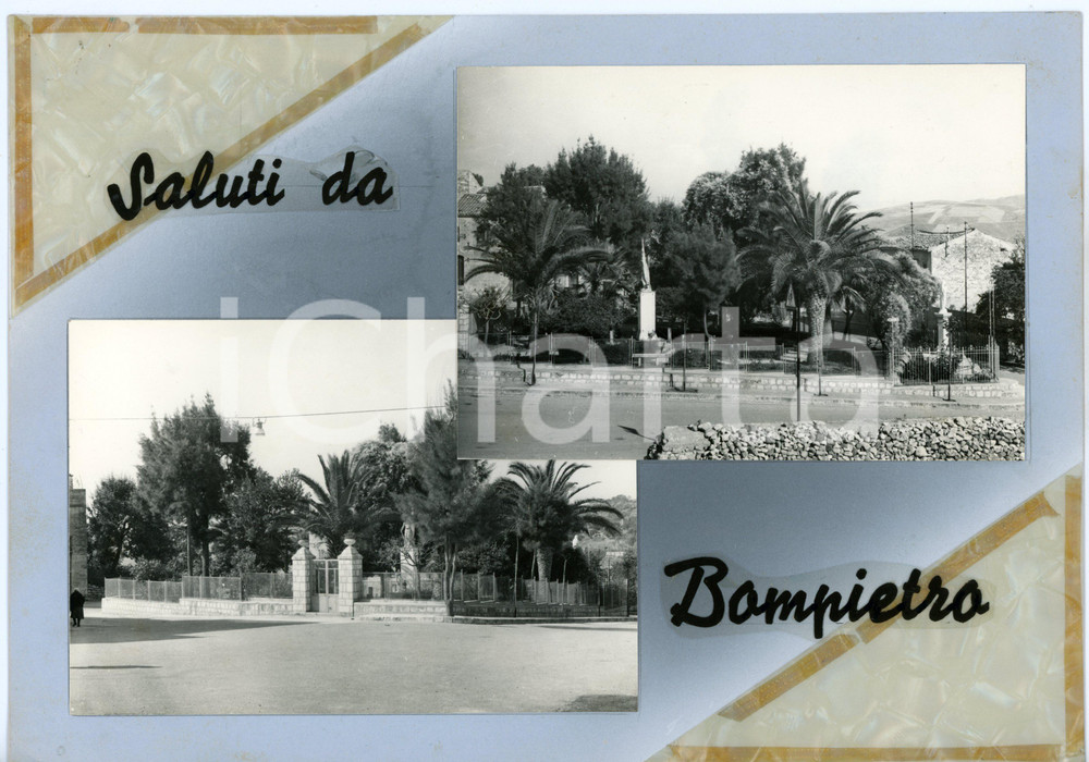 1960 ca BOMPIETRO (PA) Scorcio caratteristico *Bozzetto per cartolina 28x20 cm