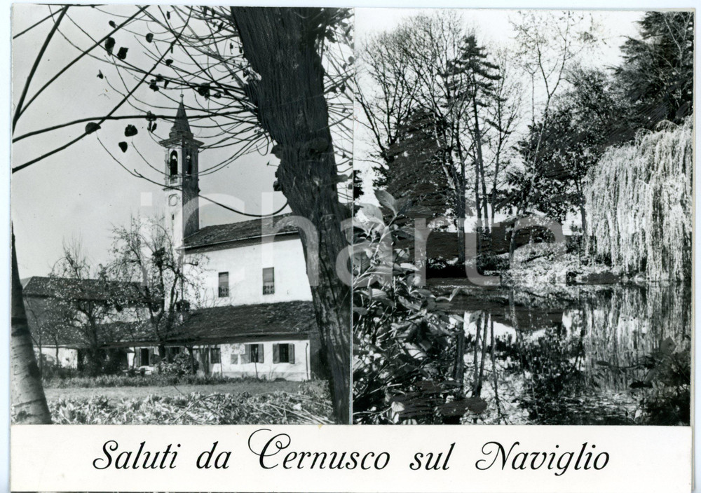 1960 ca CERNUSCO SUL NAVIGLIO (MI) Scorcio *Bozzetto per cartolina 21x15