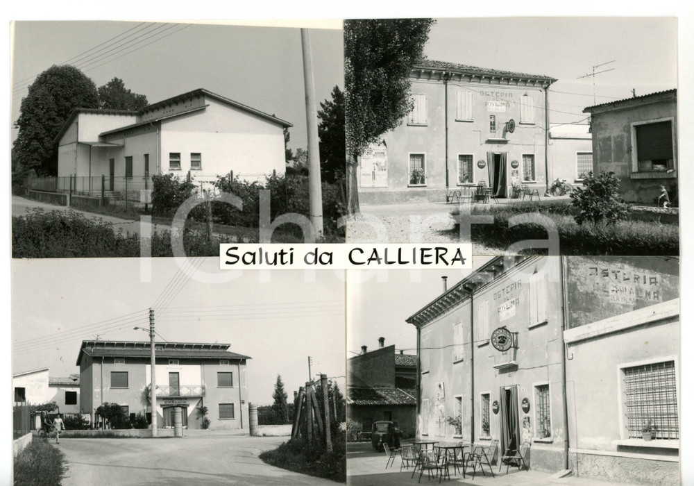 1960 ca GOITO - CALLIERA (MN) Osteria "DLA PALMA" *Bozzetto per cartolina 20x15